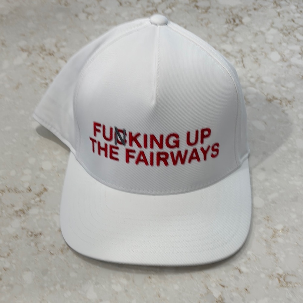 G/Fore SnapBack White Cap with Red Text 👀